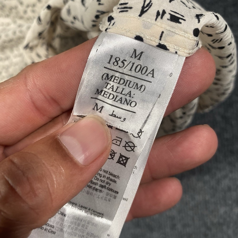 ALLSAINTS Musical Notes Short Sleeve Loop Collar Camp Shirt Mens Medium Viscose - Picture 4 of 8